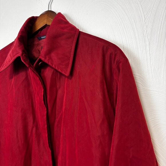Faconnable Red Jacket Lightweight Outerwear Button Up Coat Nylon Blend Mens M - Picture 2 of 6
